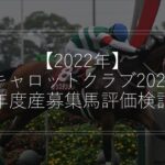 【2022年】キャロットクラブ2021年度産募集馬評価検討